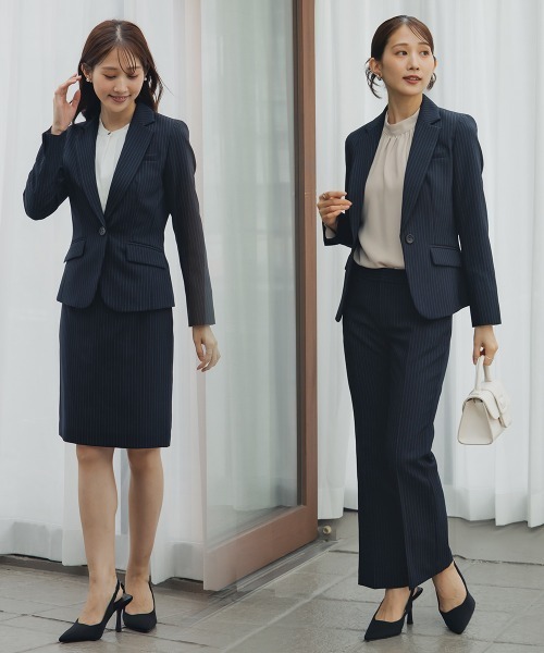 小さいサイズ 【レディーススーツ】3点セットスーツ（ジャケット＋