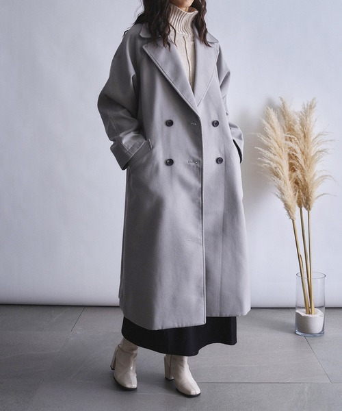 セール】【SETUP7】ベルテッドダブルチェスターオーバーシルエット