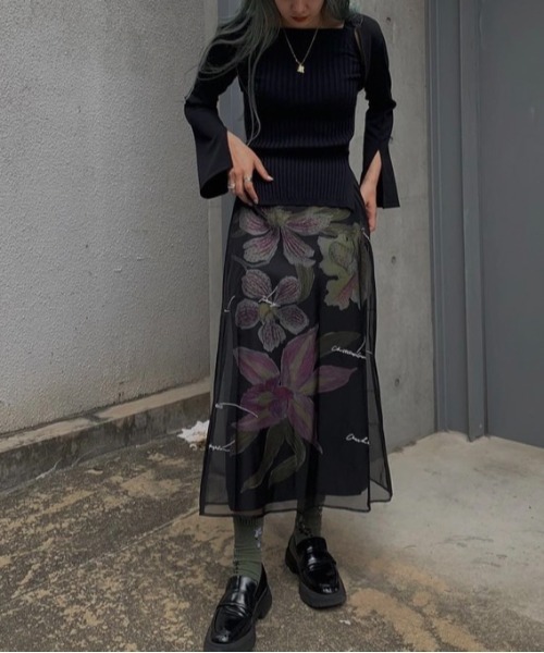 Ameri（アメリ）の「KEITAMARUYAMA × AMERI SHEER LAYERED SKIRT