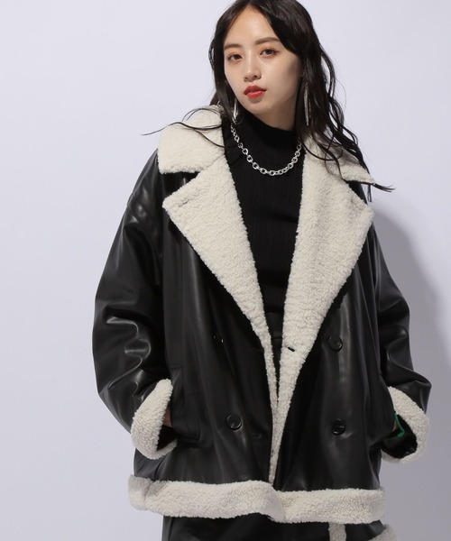 HARE（ハレ）の「リバーシブルフェイクレザーボアジャケット(HARE
