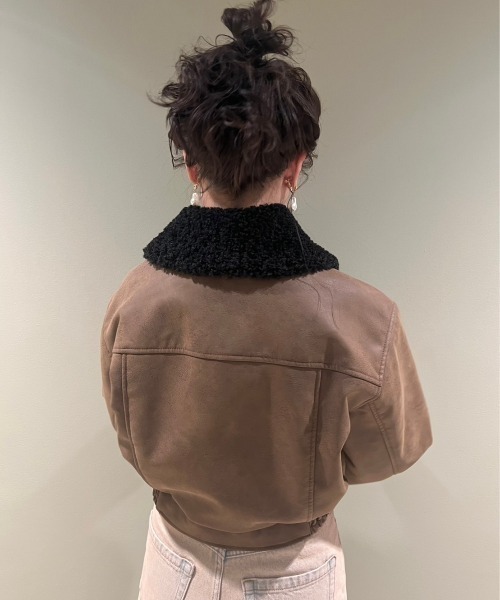 LILY BROWN（リリーブラウン）の「ショート丈レザーブルゾン（その他