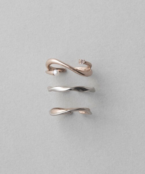 ete（エテ）の「○セットアップ パール/ローズクォーツ リングカフ