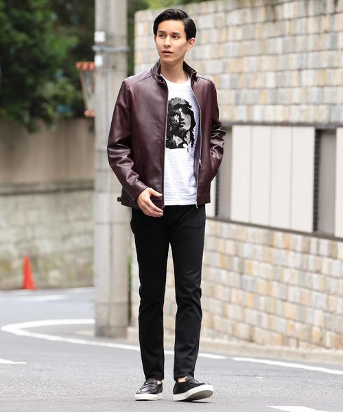 MEN'S BIGI（メンズビギ）の「ラムレザー シングルライダース