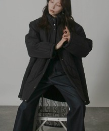 キルティングコート ロング丈」に該当するブラック/黒色系のレディース