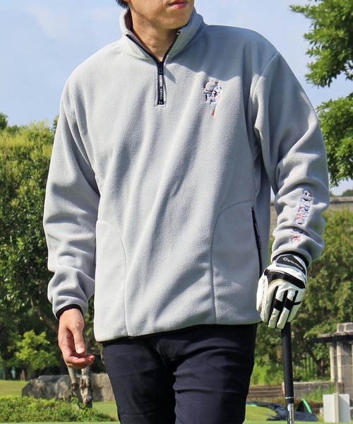 セール】ゴルフウェア ハーフジップ フリースジャケット トレーナー