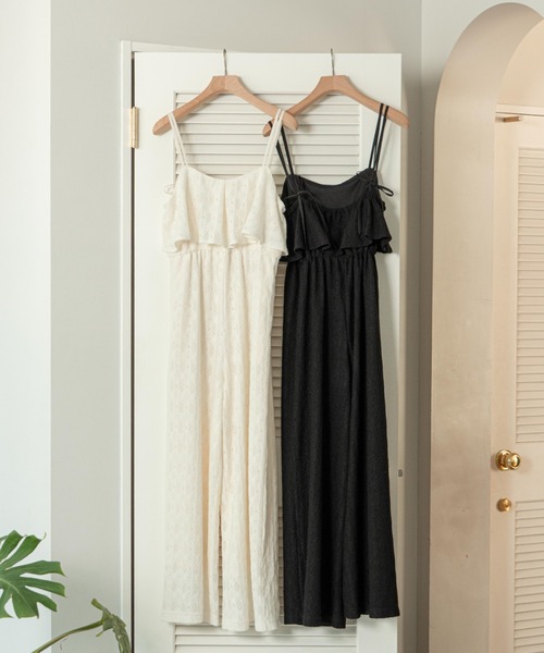 hinari（ヒナリ）の「総レースキャミロンパース（サロペット