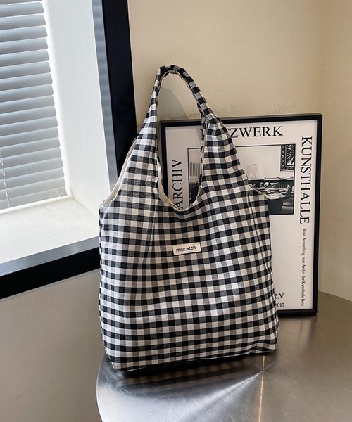 セール】Mignonjour/チェック柄トートバッグ M2879（トートバッグ