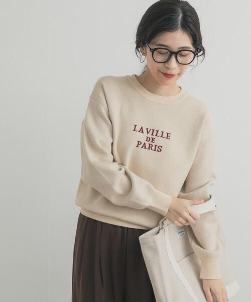 セール】ロゴソフトニットプルオーバー| 大人カジュアル/ロゴニット