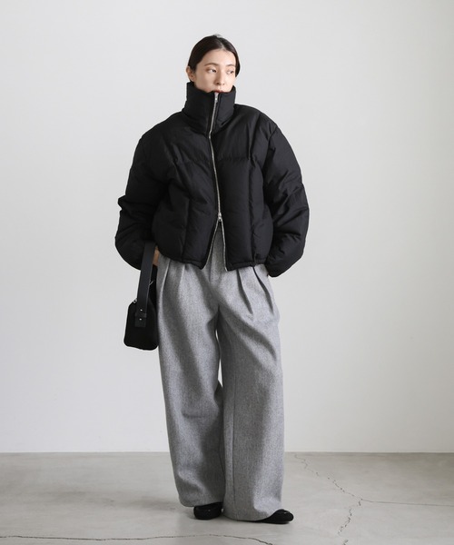 ダブルジップファイバーショートダウン（ダウンジャケット/コート