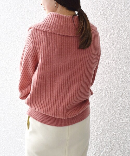 セール】*〈手洗い可能〉セーラーカラーリブニットプルオーバー