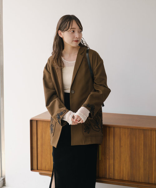 Kastane（カスタネ）の「*【セットアップ対応】刺繍グランパジャケット