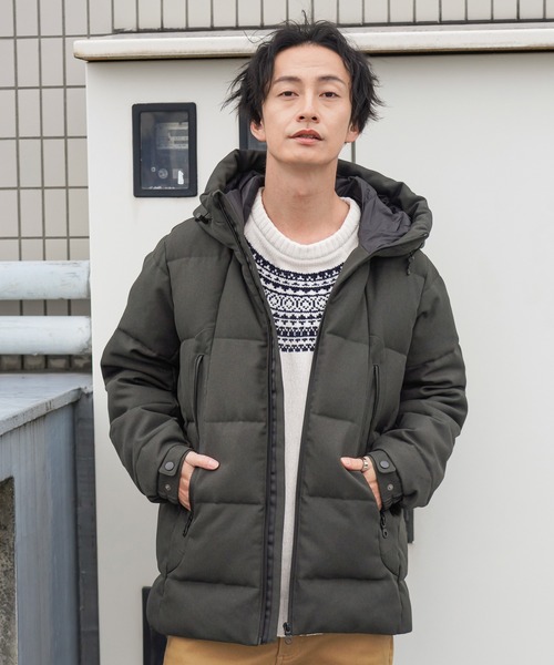 NAVY（ネイビー）の「フード付きウールライクダウンジャケット（ダウン