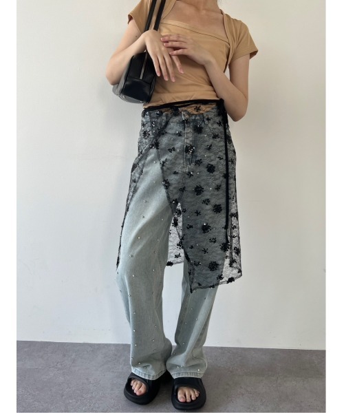 ヴィンテージライクレースエプロンスカート レース エプロン セット