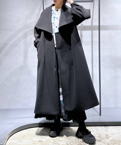 HARE（ハレ）の「ウーリーテックビッグカラーロングコート(HARE