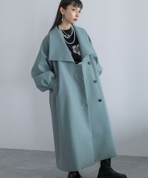 HARE（ハレ）の「ウーリーテックビッグカラーロングコート(HARE