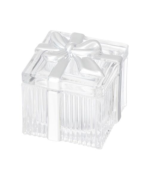 ガラス小物入れ ギフトボックス スクエア シルバー（収納グッズ