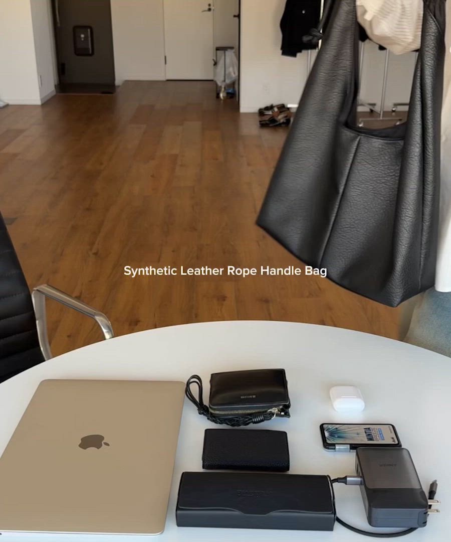 LURAKU】 Synthetic Leather Rope Handle Bag / シンセティックレザー