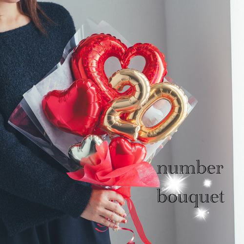 成人式バルーン バルーンブーケ ♡レッド♡お誕生日 成人式 753 推し活