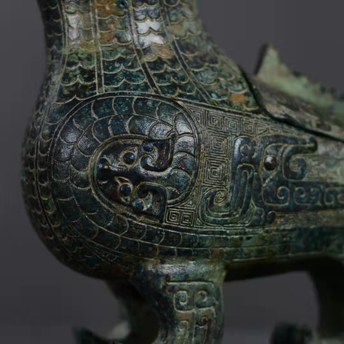 青銅器 青銅製 鳥尊 青銅尊 賞物 置物 希少珍品唐物 4 jd その他置物 X