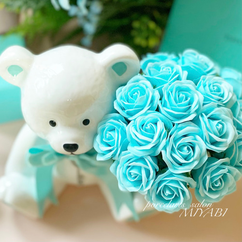 lucky bear♡ラッキーベア♡ソープフラワー付き その他インテリア雑貨