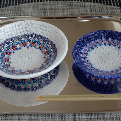 ベネチアンガラス ヴェネチアンガラス ミルフィオリ お皿 プレート