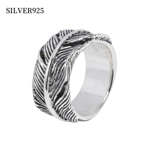 シルバー925 フェザーリング 銀 シルバーリング ネイティブ 太め