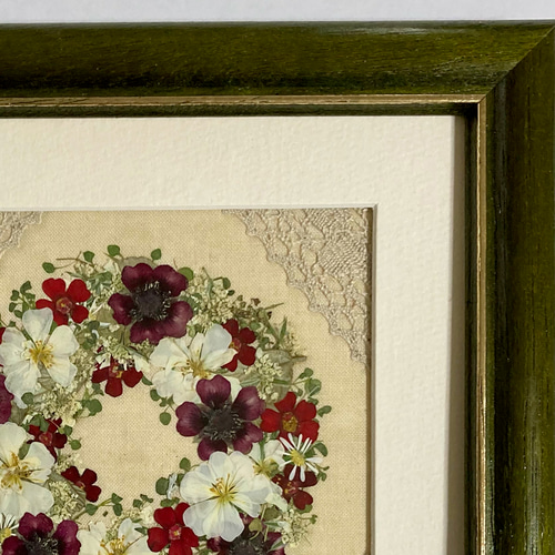 クリスマスセール 押し花 押し花額 押し花アート クリスマスリース