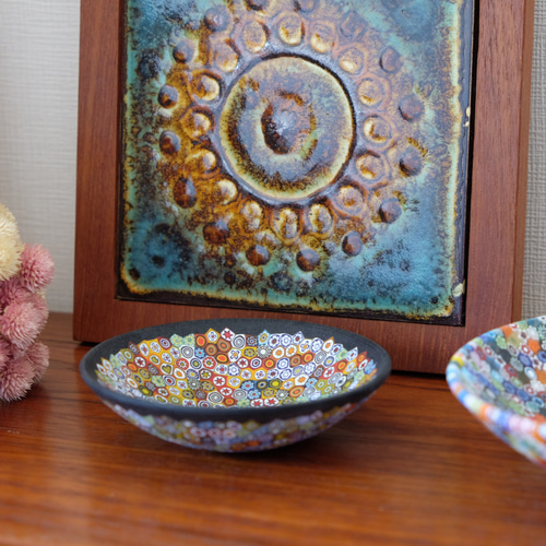 ベネチアンガラス ヴェネチアンガラス ミルフィオリ お皿 プレート