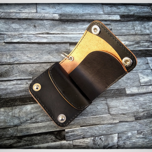 ☆New☆◇お札を折らない トラッカー ウォレット ミニ ◇茶芯サドル