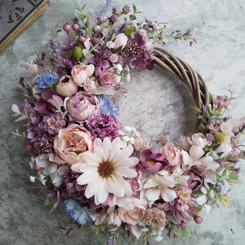 Jolie botanique＜ jardin de rose＞＊春＊フラワーリース＊玄関＊誕生