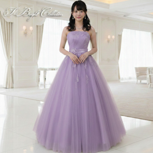 カラードレス 水色 ピンク 橙 紫 緑 7号9号11号 サッシュリボン付き