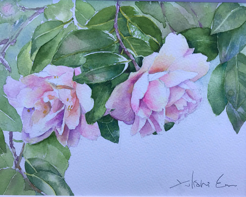 椿の水彩画 絵画 D&L.Co 通販 5361428｜Creema(クリーマ) ハンドメイド