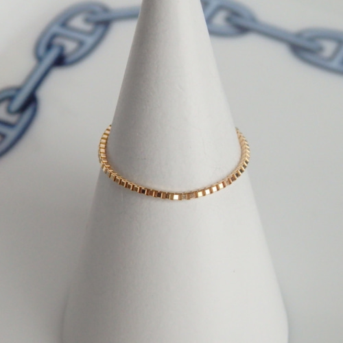 k18リング k18ベネチアンチェーンリング 18金 18k ete好きの方に（0.9