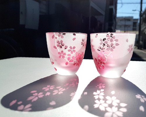 作品)サンドブラストさくら桜模様 徳利とっくり 昨日) サンドブラスト
