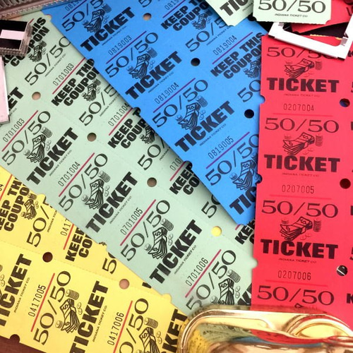 062・アメリカチケット50/50 4色計100枚 コラージュ ラッピング 紙物