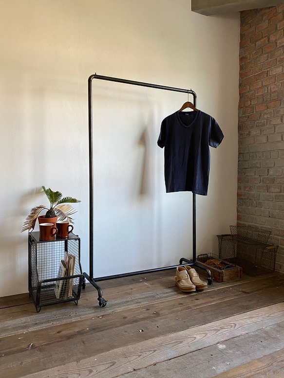 数量限定 GAS-95 ガス管 ハンガーラック アイアン キャスター付き