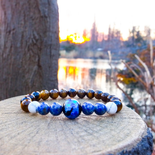 8MMアースアースブレスレット - 蛍石、沖縄、日本 バングル・リスト