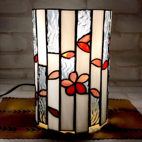 ステンドグラス 行灯ランプ(チェリーブロッサム) スタンドライト