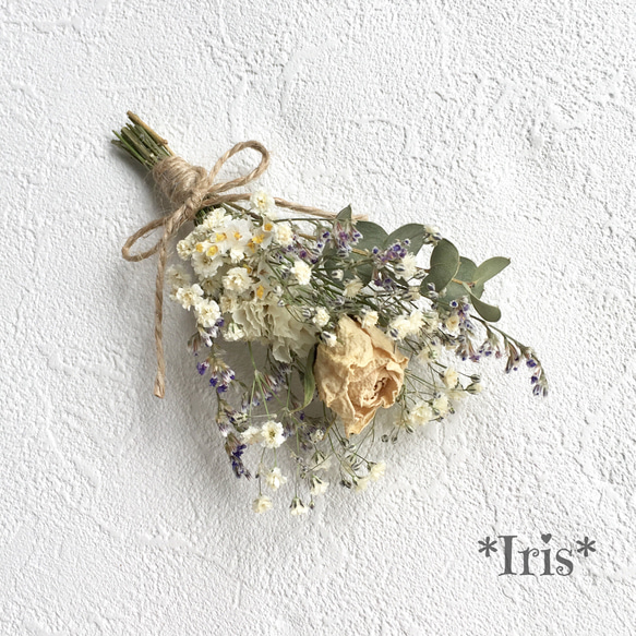 ドライフラワー ミニスワッグ＊ユーカリ white＊ ドライフラワー *Iris