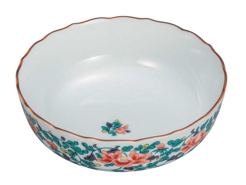 日本の伝統工芸品【九谷焼】 5.8号鉢 牡丹唐草 (K9-266) (K8-236)の