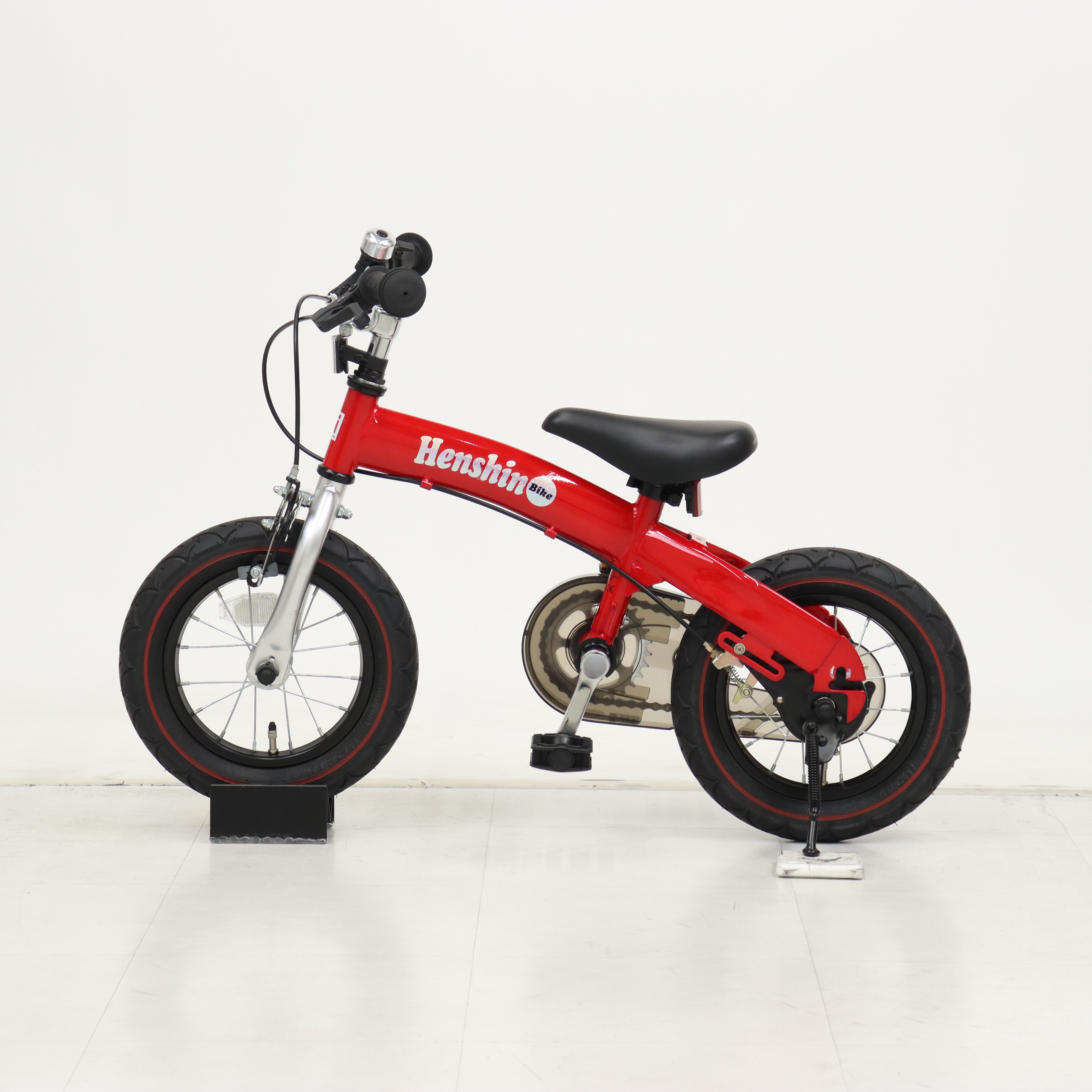 Henshin 赤 キッズ自転車 12インチ 補助輪付き へんしんバイク 12