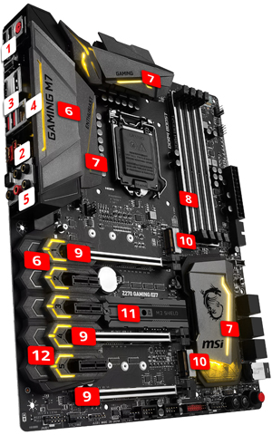 MSI Z270 GAMING M7 LGA 1151 Intel Z270 HDMI SATA 6Gb/s USB 3.1 ATX