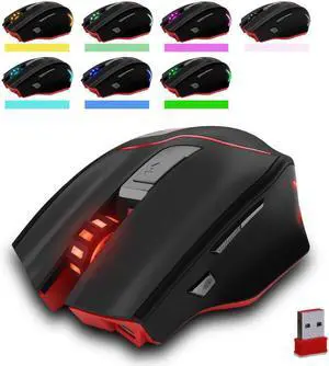 Zelotes 3200DPI Rechargeable Dual-Mode Wired / Wireless Mouse,6
