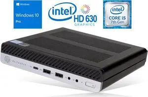 Refurbished: HP EliteDesk 800 G3 Mini PC, Intel Core i5-7500 Upto