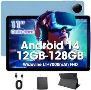 WXUNJA Android 14 Tablet 11 Inch Tablets, Octa Core Unisoc T606