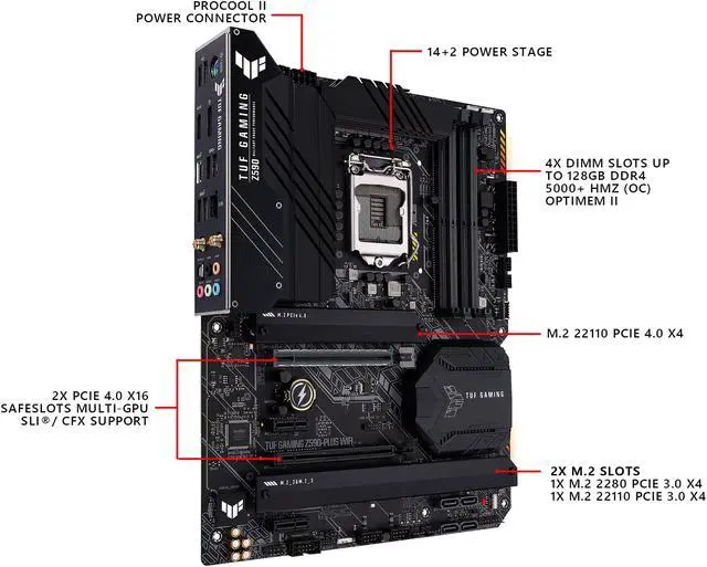 ASUS TUF GAMING Z590-PLUS WIFI LGA 1200 ATX Intel Motherboard