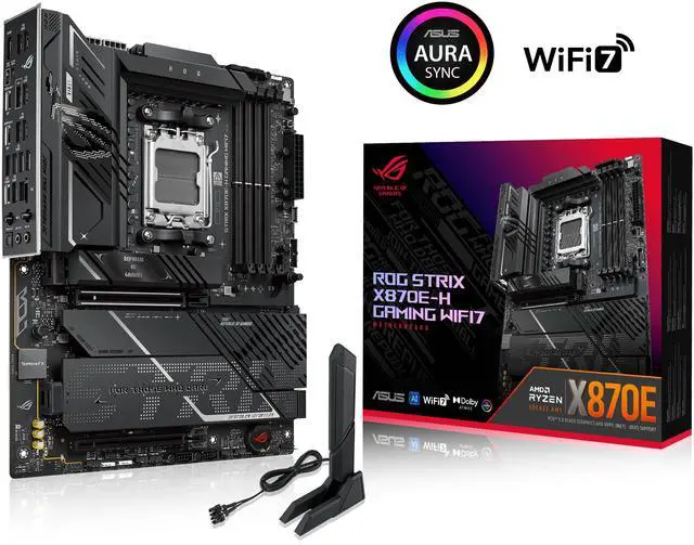 ASUS ROG STRIX X870E-H GAMING WIFI7 with 16+2+1 power stages, DDR5