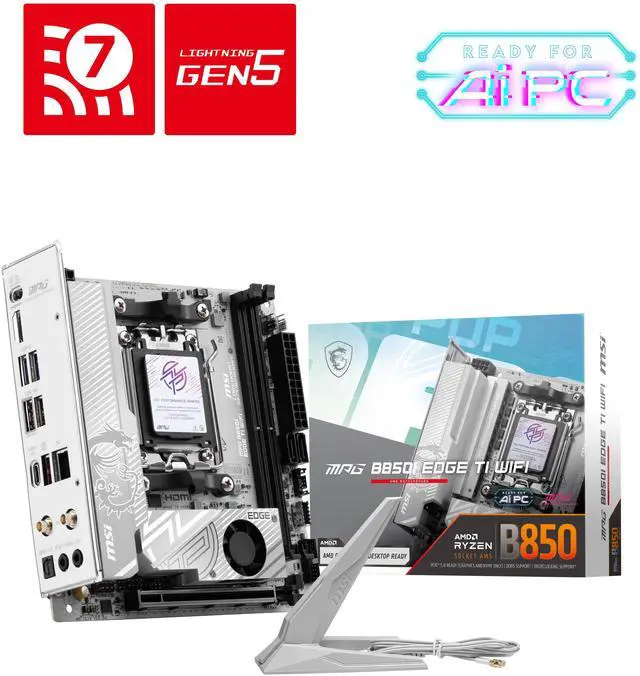 MSI MPG B850I EDGE TI WIFI AM5 Dual Channel DDR5 8200+ MT/s (OC