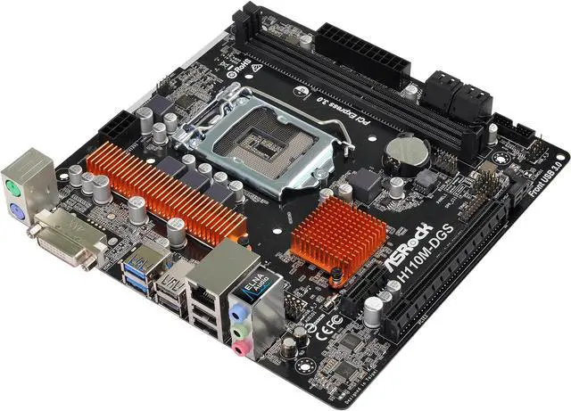 ASRock H110M-DGS R3.0 LGA 1151 Micro ATX Motherboards - Intel
