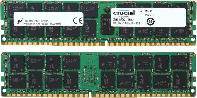 Crucial 32GB (2 x 16GB) ECC Registered DDR4 2133 (PC4 17000